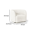 Pemberly Row Tuxedo Style Accent Chair w/ Curved Backrest in Plush White Boucle
