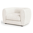 Pemberly Row Accent Chair with Tuxedo Style Arms in Plush White Boucle Cushions