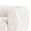 Pemberly Row Accent Chair with Tuxedo Style Arms in Plush White Boucle Cushions