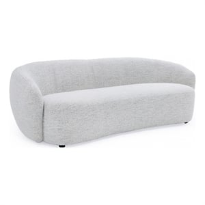 Pemberly Row 90&quot Contemporary Sofa with Curved Round Back in Plush Off White