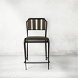 Pemberly Row Reclaimed Solid Wood Counter Chair in Brown with Black Frame