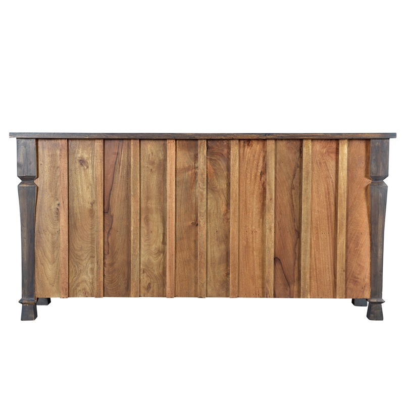 Pemberly Row 4-Door 4-Drawer Solid Wood Sideboard in Farmhouse Gray