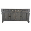 Pemberly Row 4-Door 4-Drawer Solid Wood Sideboard in Farmhouse Gray