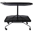 Pemberly Row Contemporary Perforated-Top Metal Bar Cart Trolley in Black