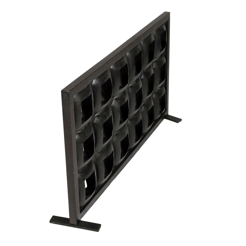 Pemberly Row 18-Tealight Iron Candle Holder Screen in Black Cast Iron
