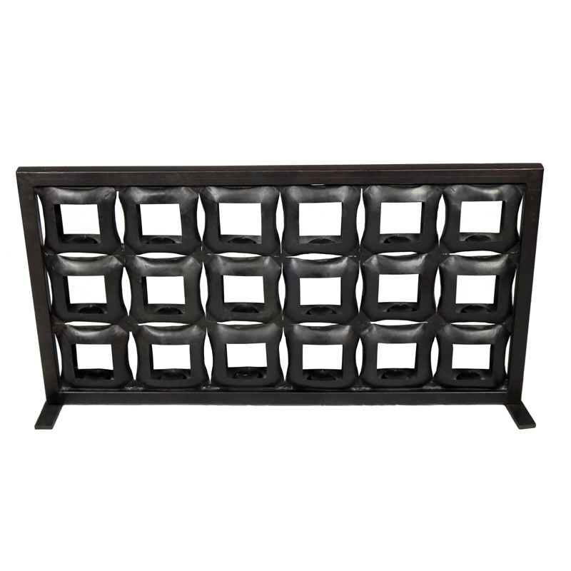 Pemberly Row 18-Tealight Iron Candle Holder Screen in Black Cast Iron