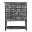 Pemberly Row 2-Door 3-Shelf Solid Wood Tall Boy Cabinet in Distressed Gray