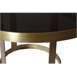 Pemberly Row Cast Iron Cocktail Table with Smoked Tempered Glass in Gold