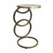 Pemberly Row Cast Iron Side Table with Gray Marble in Gold (Set of 2)