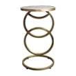 Pemberly Row Cast Iron Side Table with Gray Marble in Gold (Set of 2)
