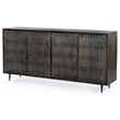Pemberly Row 4-Door Hand-Carved Mango Wood Sideboard in Antique Brown