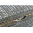 Pemberly Row Contemporary Solid Wood Storage Chest on Iron Base in Gray