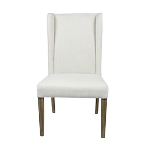 Pemberly Row Fabric Upholstered Side Chair in White with Side Bolstering