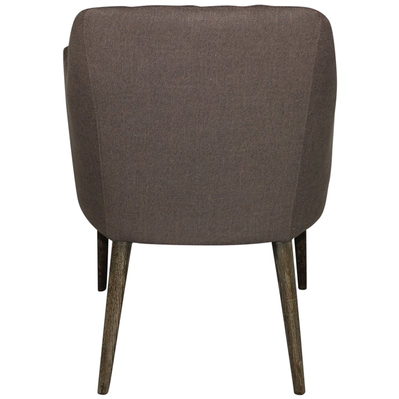 Pemberly Row Diamond Stitched Side Chair in Gray Fabric on Solid Oak Legs