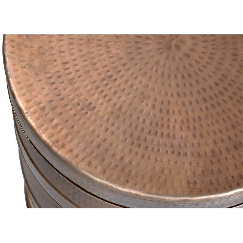 Pemberly Row Industrial Cast Iron Occasional Seating in Copper