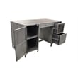 Pemberly Row Industrial Metal Desk with 3 Drawers and 1 Door in Gray