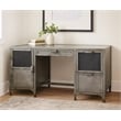 Pemberly Row Industrial Metal Desk with 3 Drawers and 1 Door in Gray