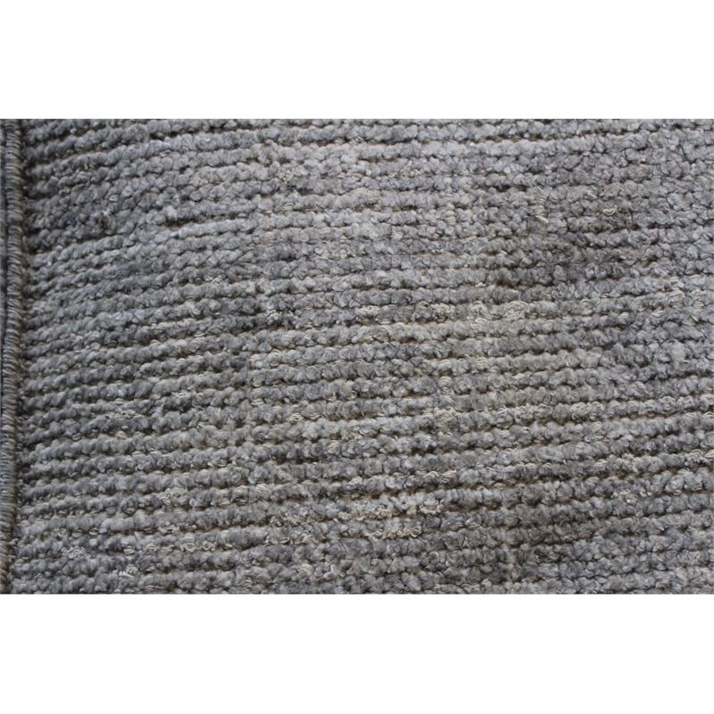 Pemberly Row Lightweight Upholstered Pouf Ottoman in Gray Fabric