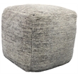Pemberly Row Lightweight Upholstered Pouf Ottoman in Gray Fabric