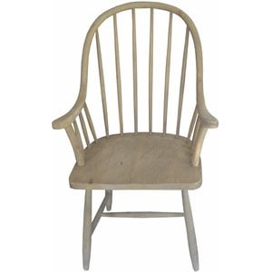 Pemberly Row Contemporary Solid Recycled Elm and Pine Arm Chair in Brown