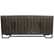 Pemberly Row 4-Door Reclaimed Pine Wood Sideboard on Cast Iron Base in Brown
