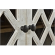 Pemberly Row 3-Door Solid Wood Sideboard with Glass Inserts in Antique White