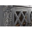 Pemberly Row 3-Door Solid Wood Sideboard with Glass Inserts in Antique Gray