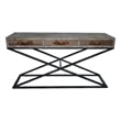 Pemberly Row 3-Drawer Solid Wood Console Table with Leather Pulls in Brown