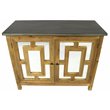 Pemberly Row 2-Door Solid Wood Natural Sideboard with Mirror Inserts & Zinc Top