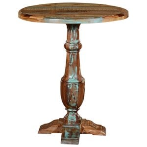 Pemberly Row 36&quot Round Reclaimed Solid Wood Pub Table in Multi-Color