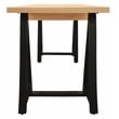 Pemberly Row Solid Oak Executive Desk with Keyboard Drawer in Ivory