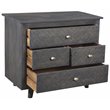 Pemberly Row Hand-Carved 4-Drawer Mango Wood Nightstand in Gray Wash