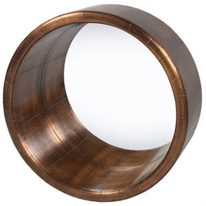 Pemberly Row Aerodynamic Metal Mirror with Metallic Detailing in Copper