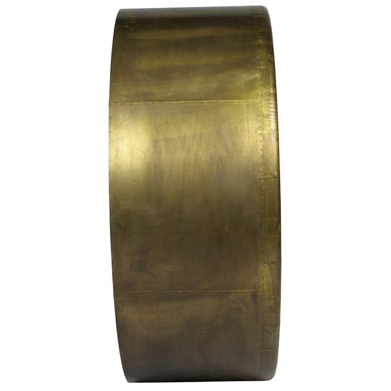 Pemberly Row Aerodynamic Metal Mirror with Metallic Detailing in Brass