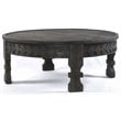 Pemberly Row Reclaimed Wood Hand-Carved Cocktail Table in Dark Gray