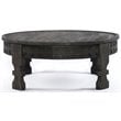 Pemberly Row Reclaimed Wood Hand-Carved Cocktail Table in Dark Gray