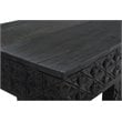 Pemberly Row Reclaimed Wood Hand-Carved Console Table in Dark Gray