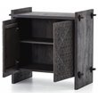 Pemberly Row Reclaimed Wood Hand-Carved 2-Door Sideboard in Dark Gray
