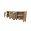 Pemberly Row 5-Door Mango Wood Sideboard with Glass & Wood Design in White Wash