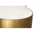 Pemberly Row Cocktail Table with Genuine Marble Top on Brass Iron Base