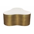 Pemberly Row Cocktail Table with Genuine Marble Top on Brass Iron Base