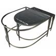 Pemberly Row Cast Iron Nesting Cocktail Tables with Glass and Marble in Gold