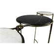 Pemberly Row Cast Iron Console Table with 3 Marble Tops in Brass
