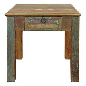 Pemberly Row 1-Drawer Reclaimed Solid Wood End Table in Multi-Color