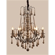 Pemberly Row Cast Iron and Solid Wood Victorian Pendant in Brown