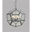 Pemberly Row 6-Light Cast Iron Pendant with Clear Glass Crystals in Black