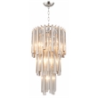 Pemberly Row 3-Tier Glass 7-Light Pendant on Nickel-Clad Cast Iron in Silver