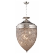 Pemberly Row Smoked Glass Bead Acorn Pendant on Polished Nickel Iron Frame