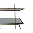 Pemberly Row 6-Shelf Glass Display Stand with Antique Brass Iron Frame