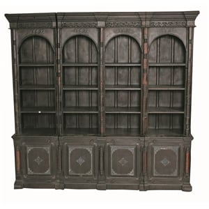 Pemberly Row 3-Piece Wood Bookcase with 4 Shelves & Mortise Joints in Brown